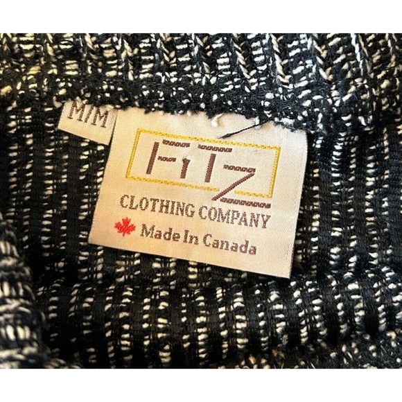 Fitz Clothing Co. Sweater Women's Size M Black & White Mock Neck Buttons - Picture 6 of 8